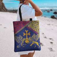 Armenia Tote Bag Golden Eagle And Lion Khachkar