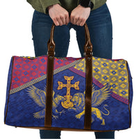 Armenia Travel Bag Golden Eagle And Lion Khachkar