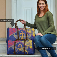 Armenia Travel Bag Golden Eagle And Lion Khachkar