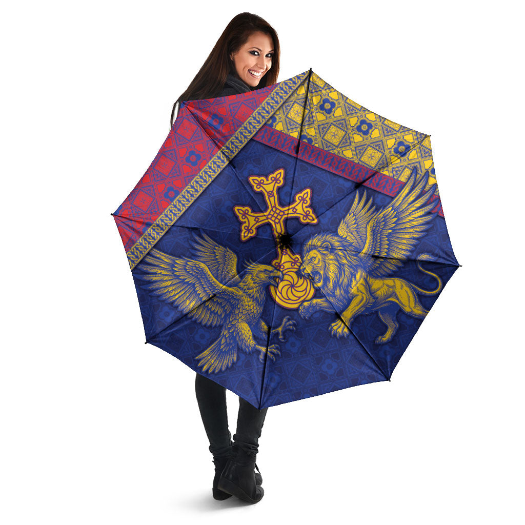 Armenia Umbrella Golden Eagle And Lion Khachkar