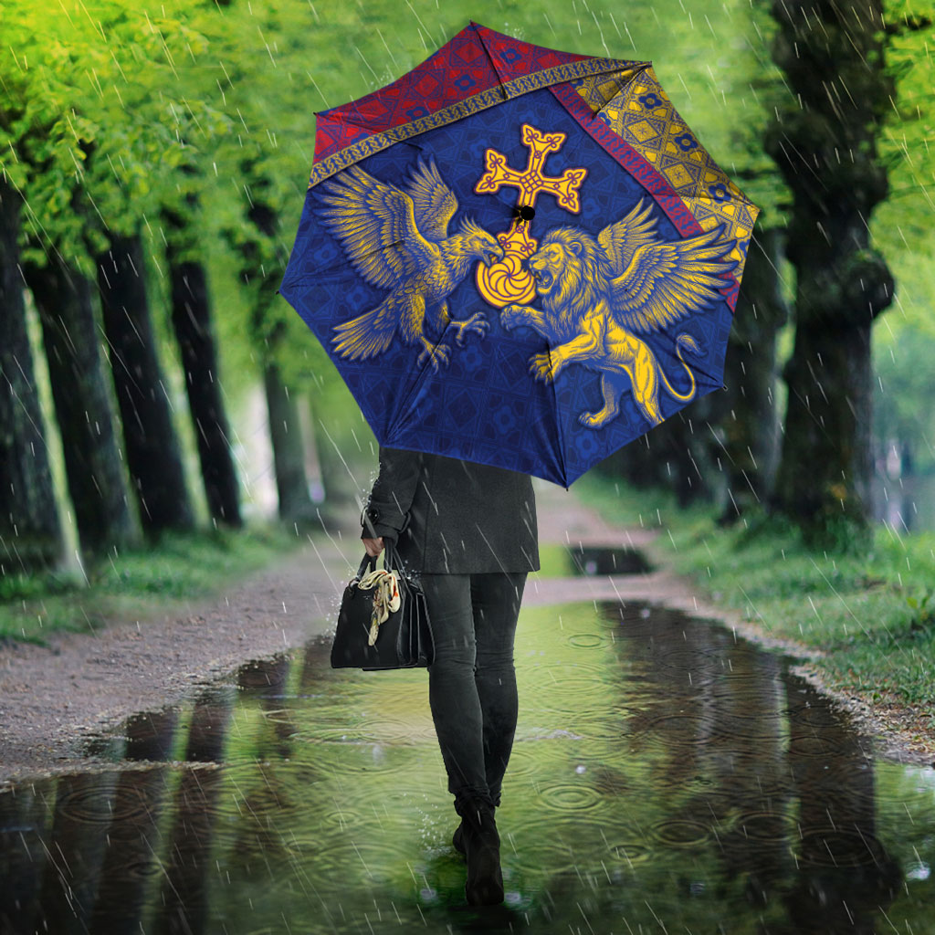 Armenia Umbrella Golden Eagle And Lion Khachkar