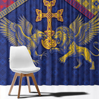 Armenia Window Curtain Golden Eagle And Lion Khachkar