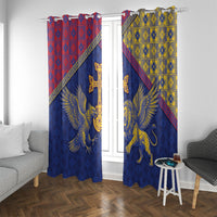 Armenia Window Curtain Golden Eagle And Lion Khachkar