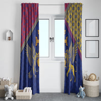 Armenia Window Curtain Golden Eagle And Lion Khachkar