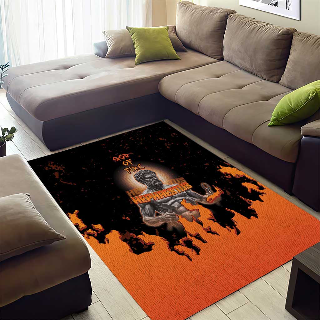 Ancient Greek Hephaestus Area Rug God Of Fire - Wonder Print Shop