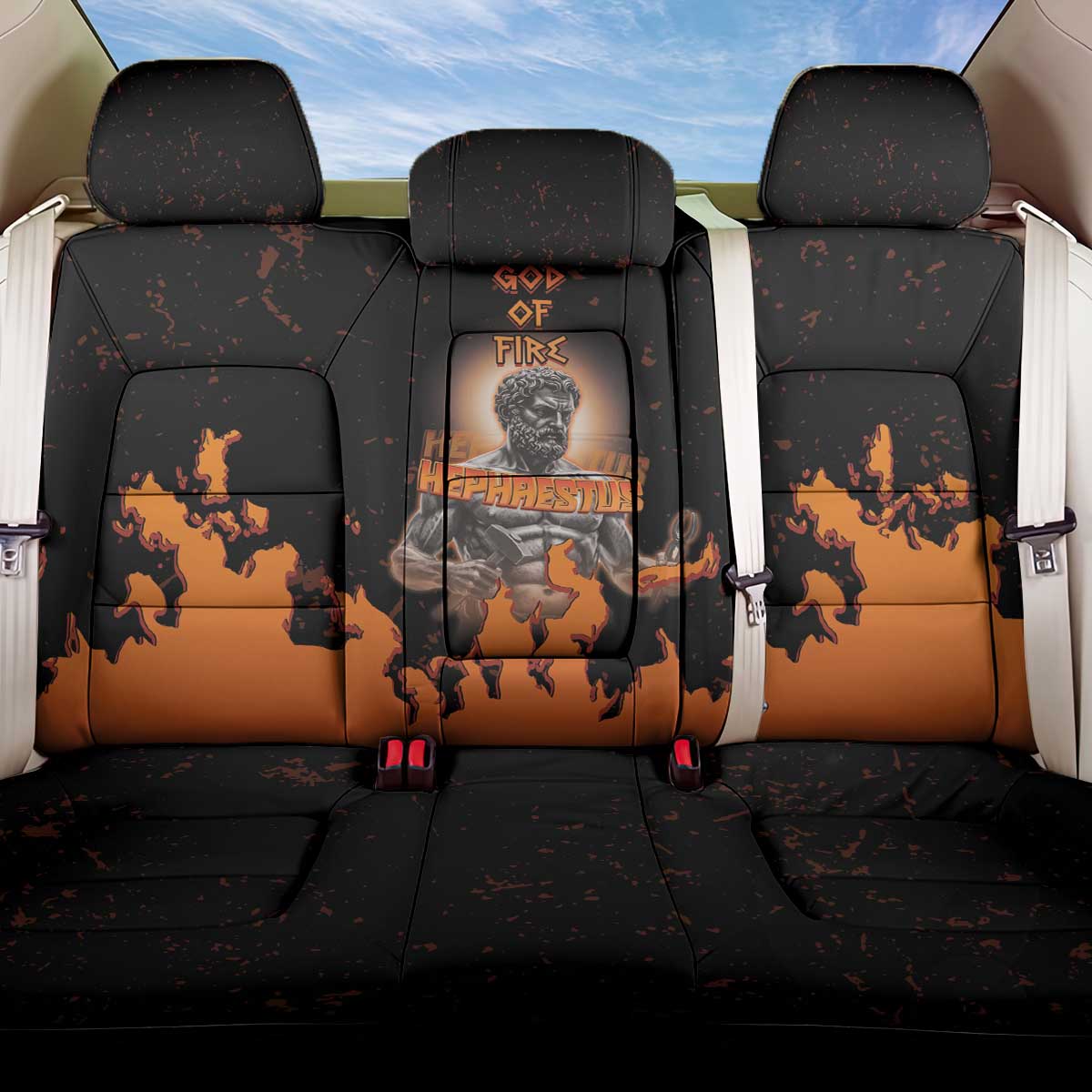 Ancient Greek Hephaestus Back Car Seat Cover God Of Fire - Wonder Print Shop