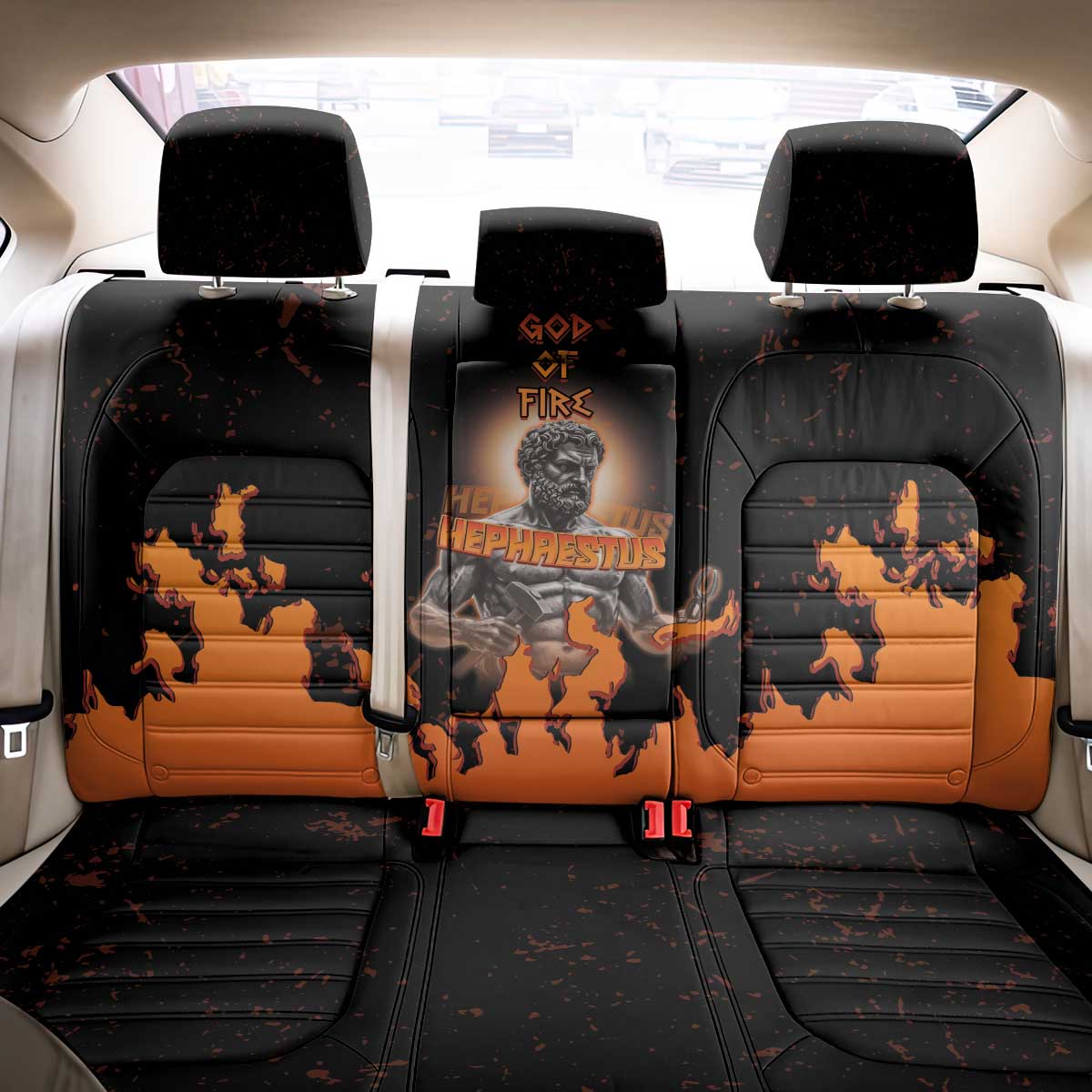 Ancient Greek Hephaestus Back Car Seat Cover God Of Fire - Wonder Print Shop