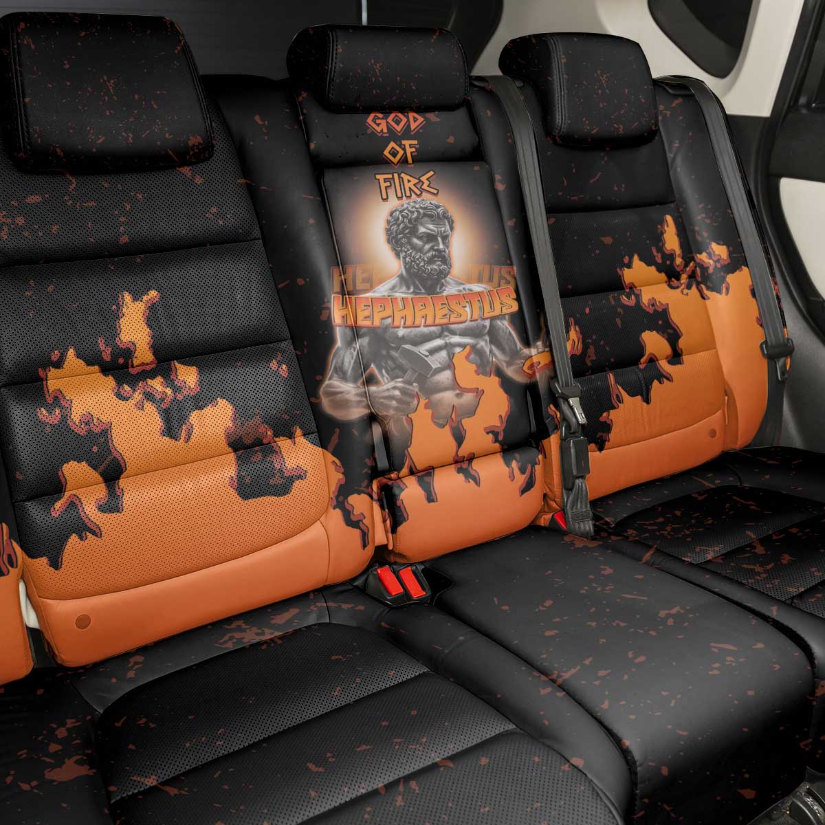 Ancient Greek Hephaestus Back Car Seat Cover God Of Fire - Wonder Print Shop