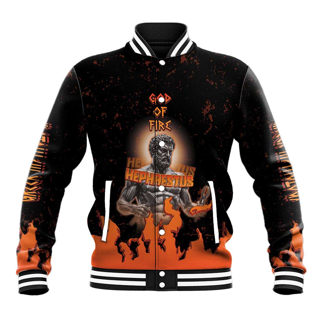 Ancient Greek Hephaestus Baseball Jacket God Of Fire - Wonder Print Shop