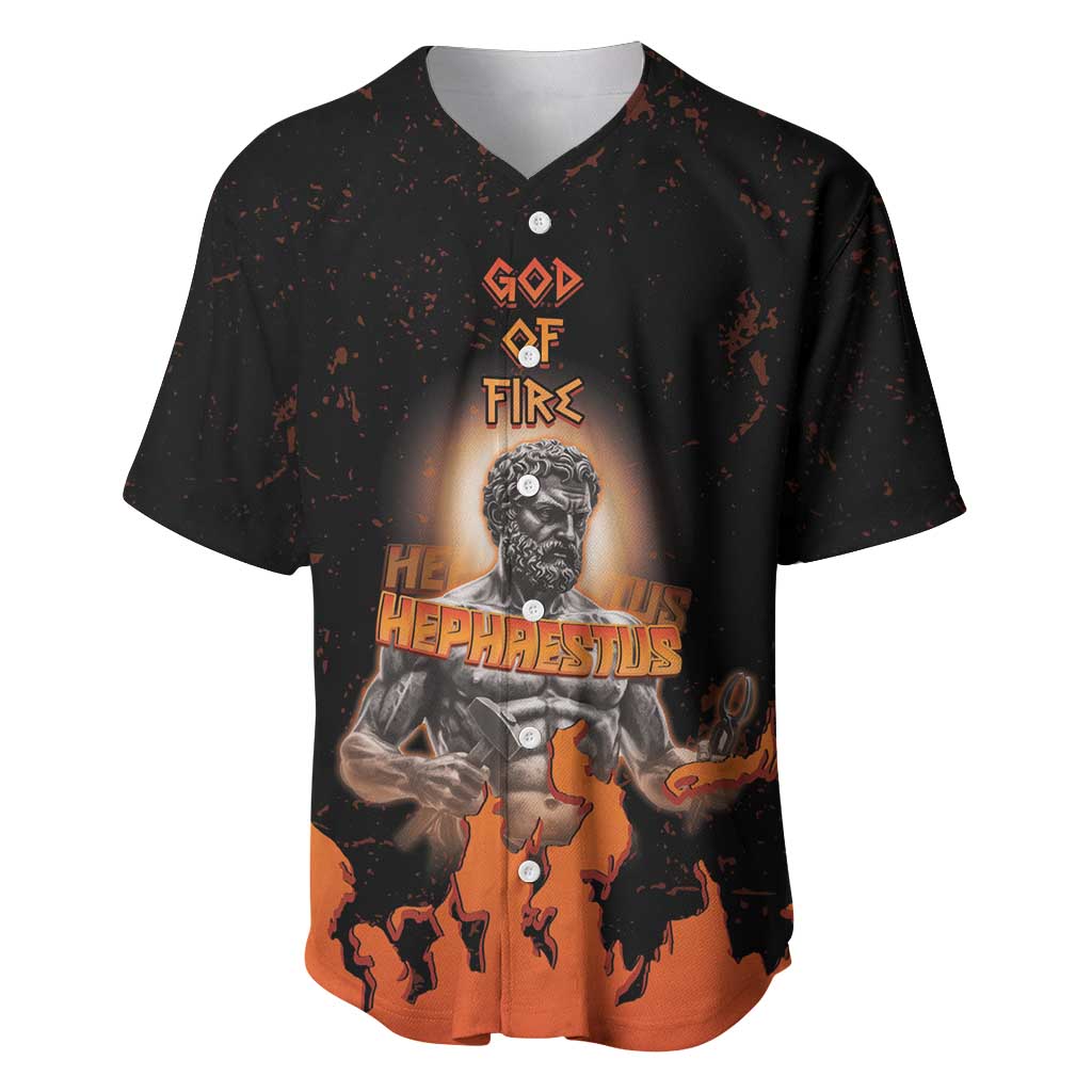 Ancient Greek Hephaestus Baseball Jersey God Of Fire - Wonder Print Shop