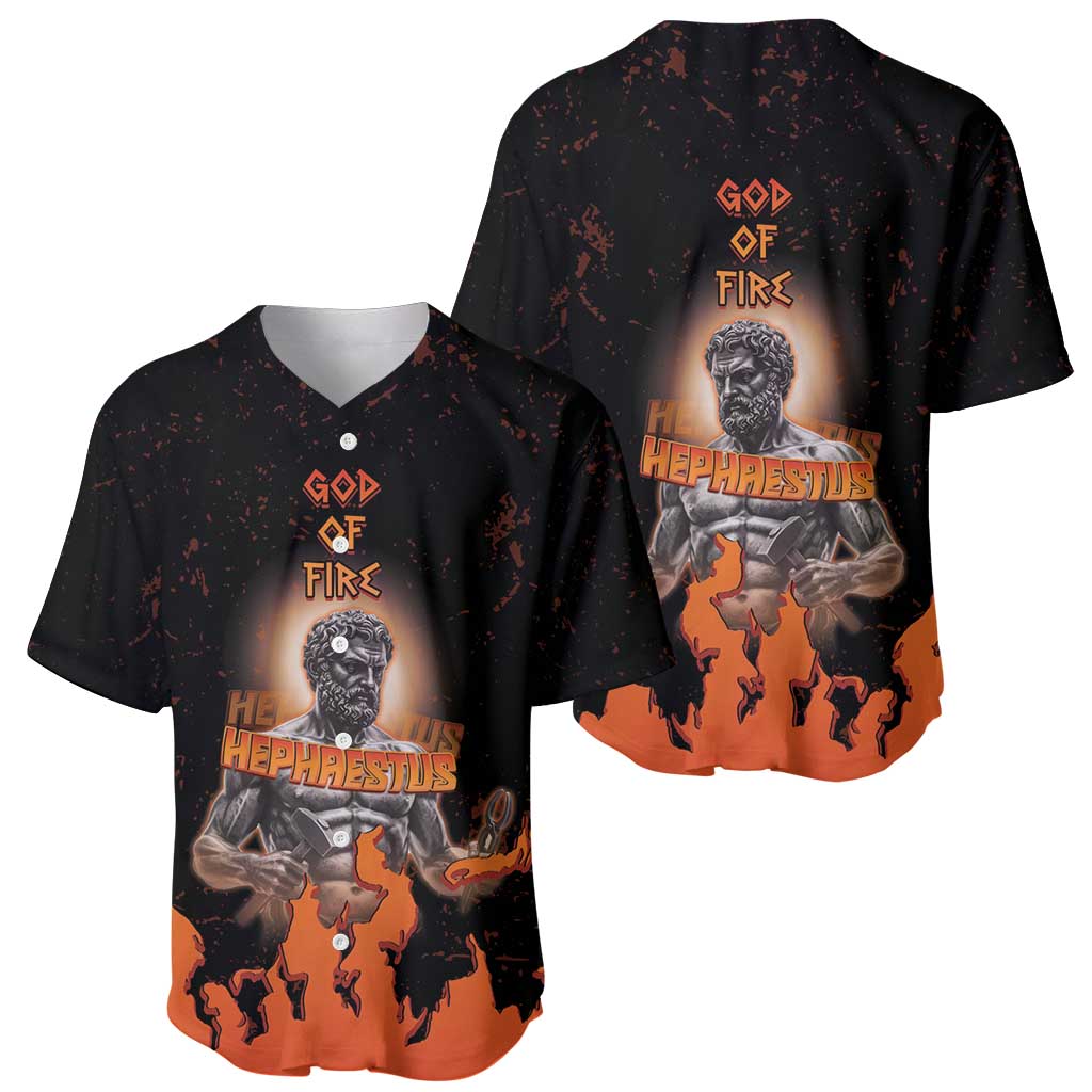 Ancient Greek Hephaestus Baseball Jersey God Of Fire - Wonder Print Shop