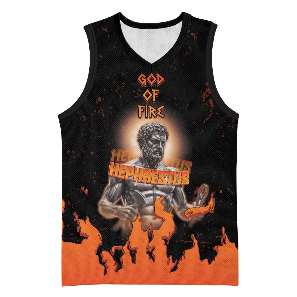 Ancient Greek Hephaestus Basketball Jersey God Of Fire - Wonder Print Shop