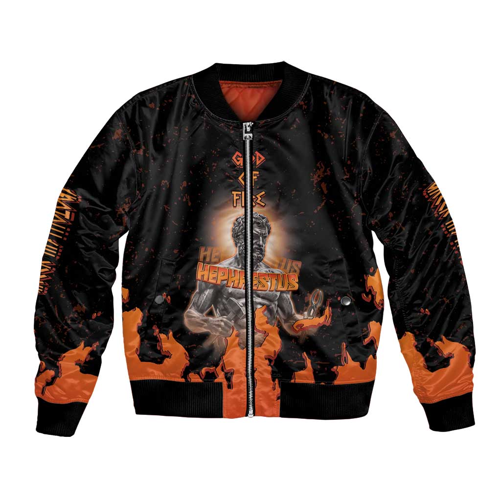 Ancient Greek Hephaestus Bomber Jacket God Of Fire - Wonder Print Shop