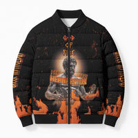Ancient Greek Hephaestus Bomber Puffer Jacket God Of Fire - Wonder Print Shop