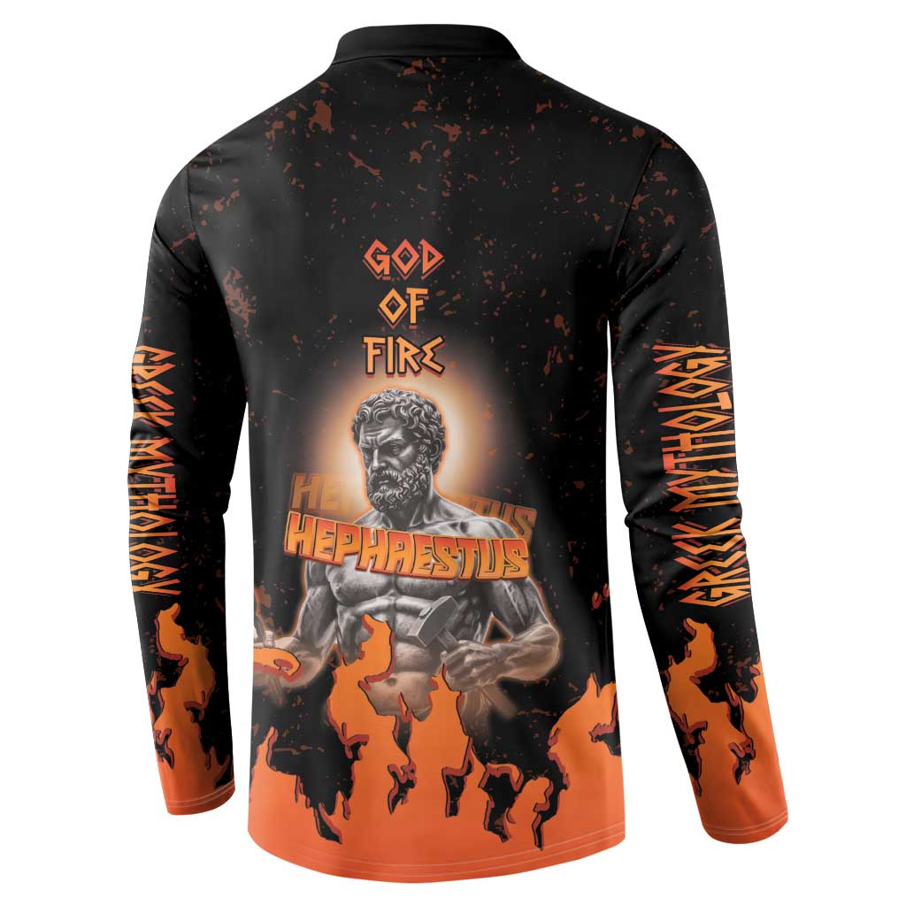 Ancient Greek Hephaestus Button Sweatshirt God Of Fire - Wonder Print Shop
