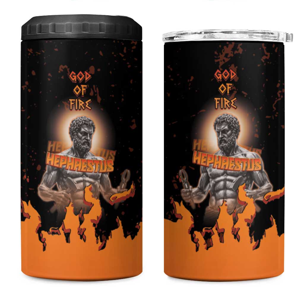 Ancient Greek Hephaestus 4 in 1 Can Cooler Tumbler God Of Fire - Wonder Print Shop