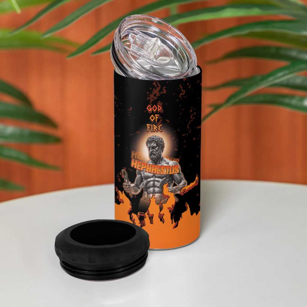 Ancient Greek Hephaestus 4 in 1 Can Cooler Tumbler God Of Fire - Wonder Print Shop