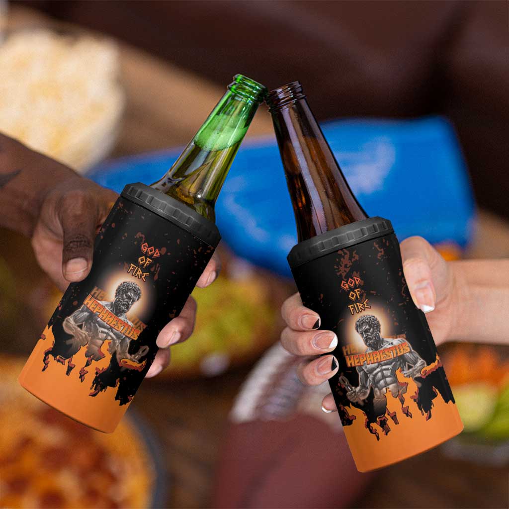 Ancient Greek Hephaestus 4 in 1 Can Cooler Tumbler God Of Fire - Wonder Print Shop