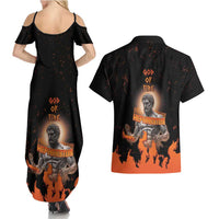 Ancient Greek Hephaestus Couples Matching Summer Maxi Dress and Hawaiian Shirt God Of Fire - Wonder Print Shop