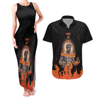 Ancient Greek Hephaestus Couples Matching Tank Maxi Dress and Hawaiian Shirt God Of Fire - Wonder Print Shop