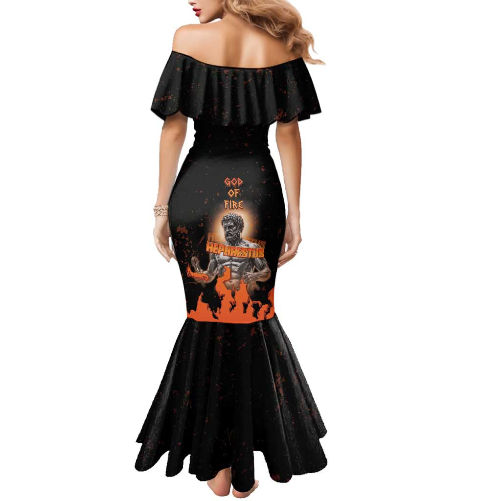 Ancient Greek Hephaestus Family Matching Mermaid Dress and Hawaiian Shirt God Of Fire - Wonder Print Shop