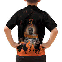 Ancient Greek Hephaestus Family Matching Off The Shoulder Long Sleeve Dress and Hawaiian Shirt God Of Fire - Wonder Print Shop