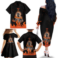 Ancient Greek Hephaestus Family Matching Off The Shoulder Long Sleeve Dress and Hawaiian Shirt God Of Fire - Wonder Print Shop