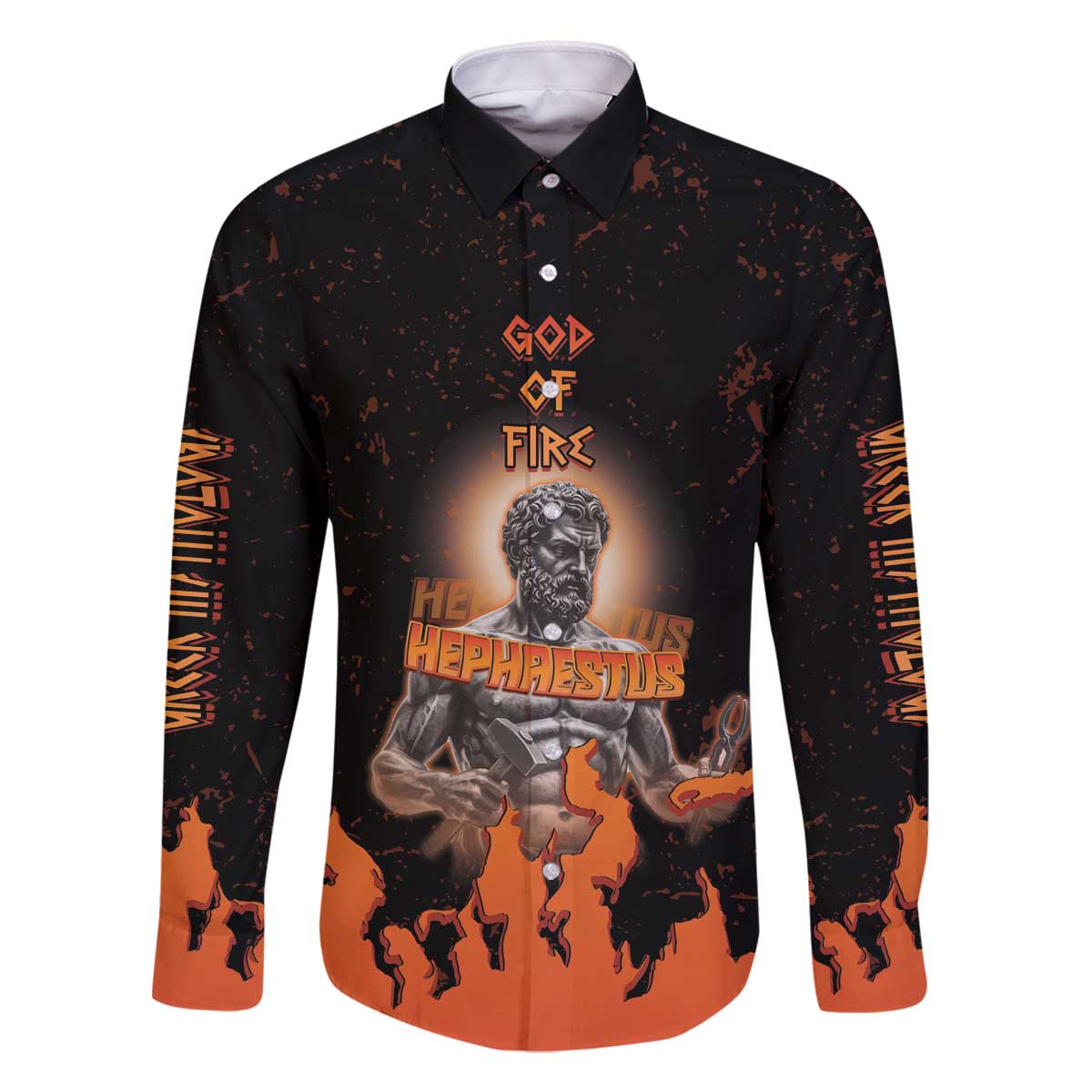 Ancient Greek Hephaestus Family Matching Off The Shoulder Long Sleeve Dress and Hawaiian Shirt God Of Fire - Wonder Print Shop