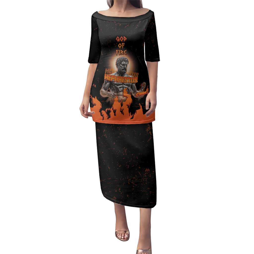 Ancient Greek Hephaestus Family Matching Puletasi and Hawaiian Shirt God Of Fire - Wonder Print Shop