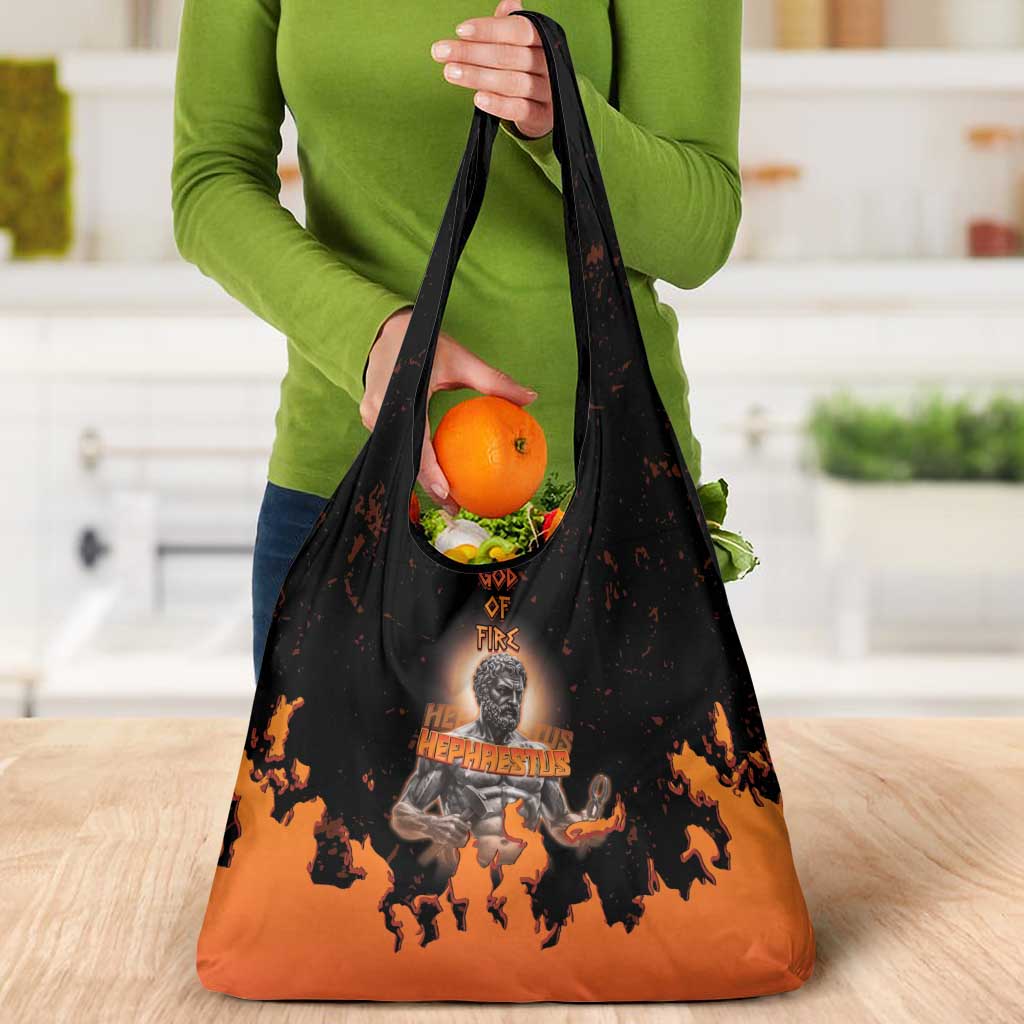 Ancient Greek Hephaestus Grocery Bag God Of Fire - Wonder Print Shop