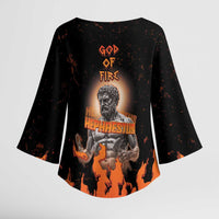 Ancient Greek Hephaestus Kimono Sleeve Blouse God Of Fire - Wonder Print Shop