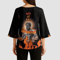 Ancient Greek Hephaestus Kimono Sleeve Blouse God Of Fire - Wonder Print Shop