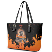 Ancient Greek Hephaestus Leather Tote Bag God Of Fire - Wonder Print Shop
