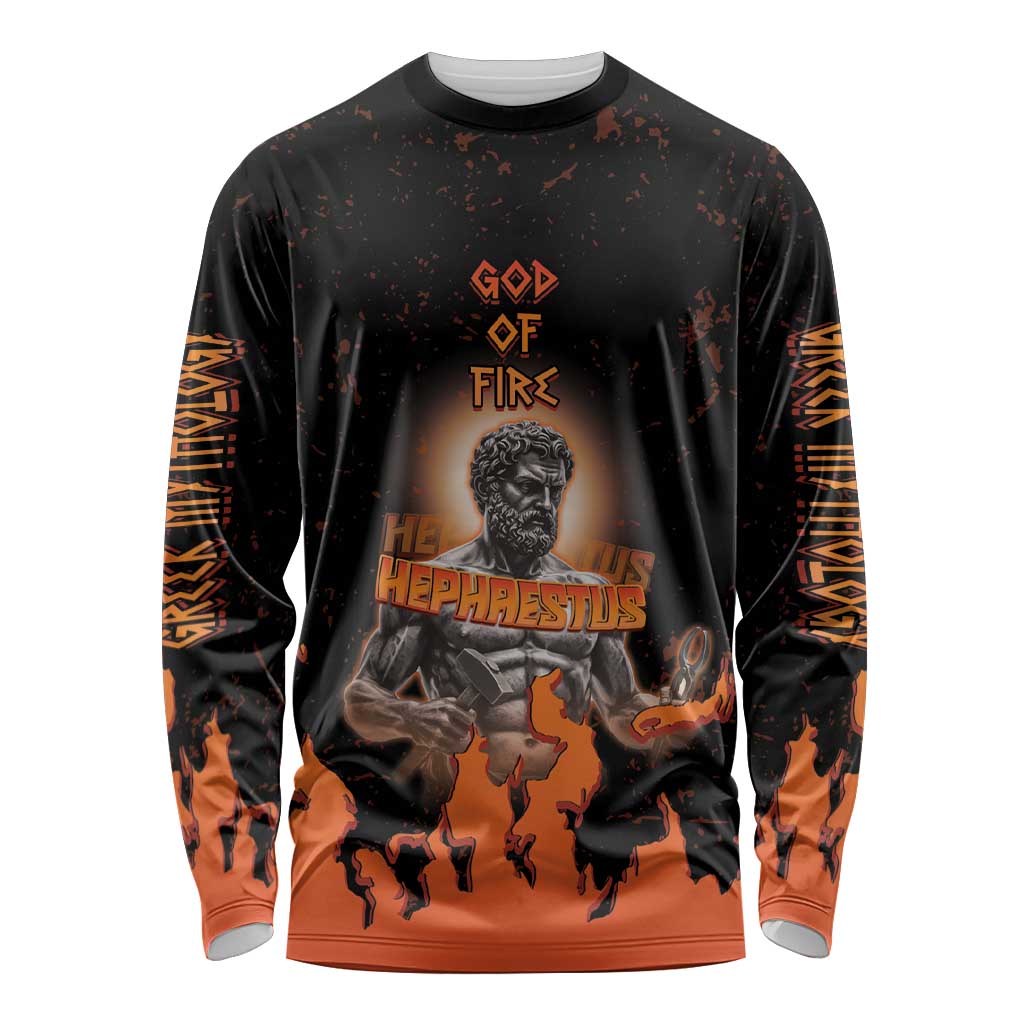 Ancient Greek Hephaestus Long Sleeve Shirt God Of Fire - Wonder Print Shop