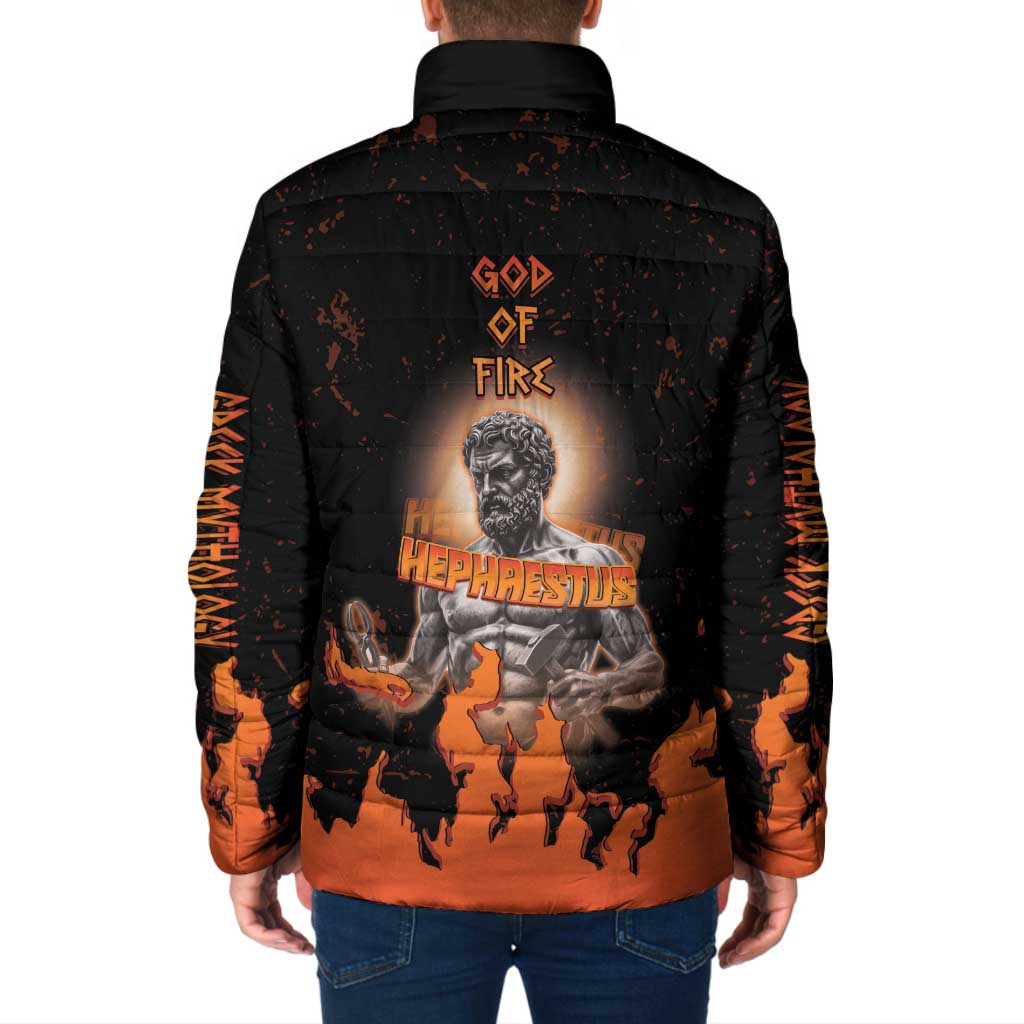 Ancient Greek Hephaestus Padded Jacket God Of Fire - Wonder Print Shop