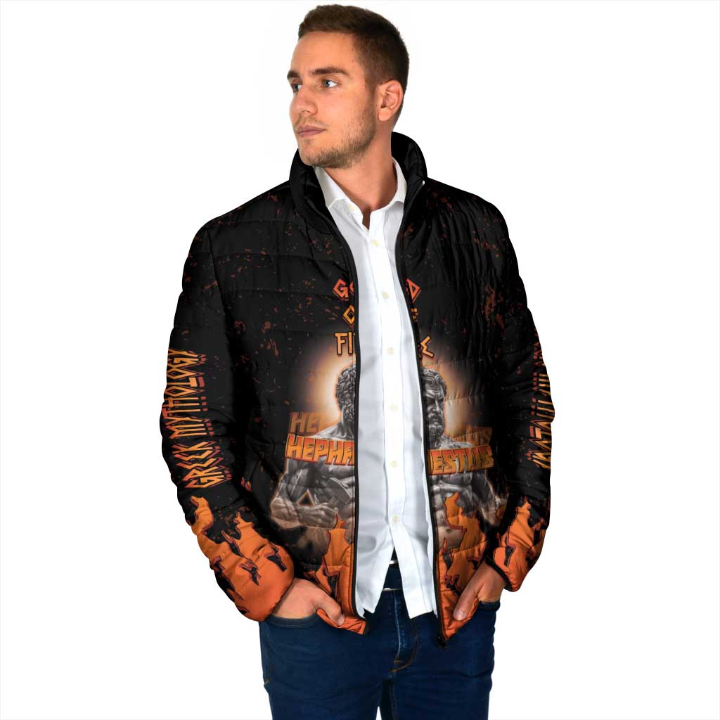 Ancient Greek Hephaestus Padded Jacket God Of Fire - Wonder Print Shop