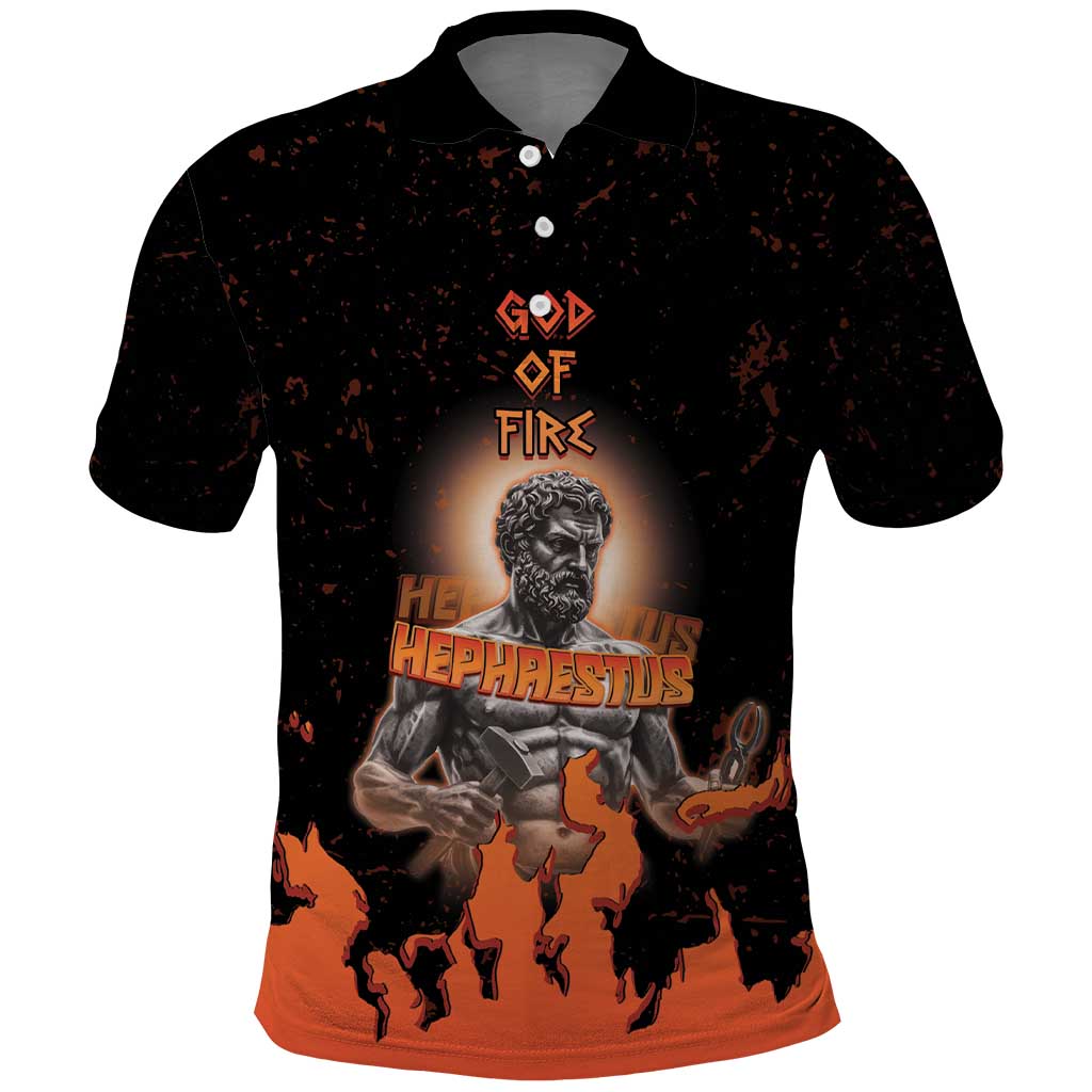 Ancient Greek Hephaestus Polo Shirt God Of Fire - Wonder Print Shop