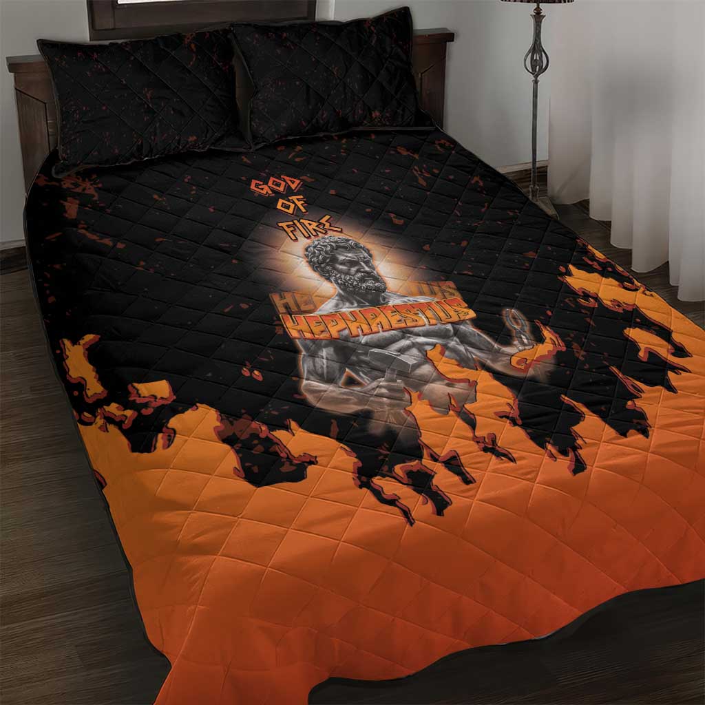 Ancient Greek Hephaestus Quilt Bed Set God Of Fire - Wonder Print Shop
