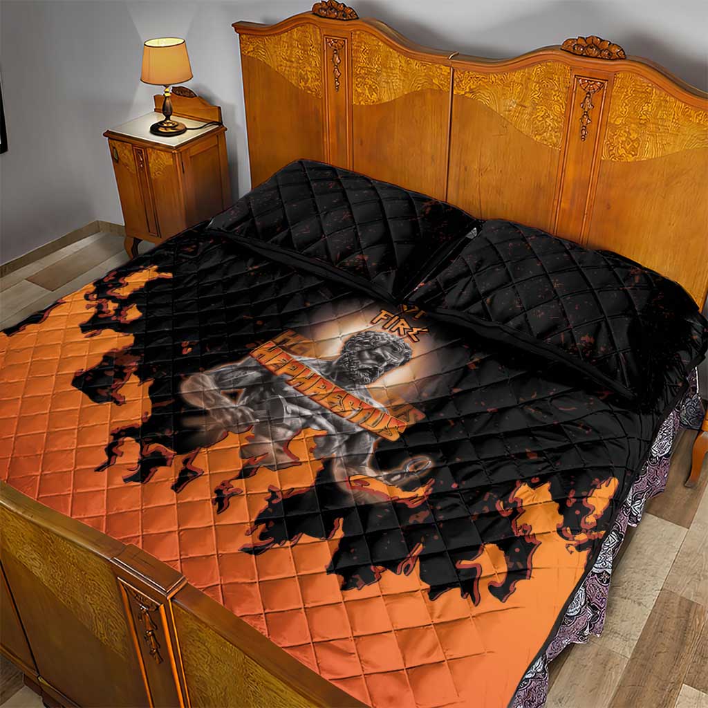 Ancient Greek Hephaestus Quilt Bed Set God Of Fire - Wonder Print Shop