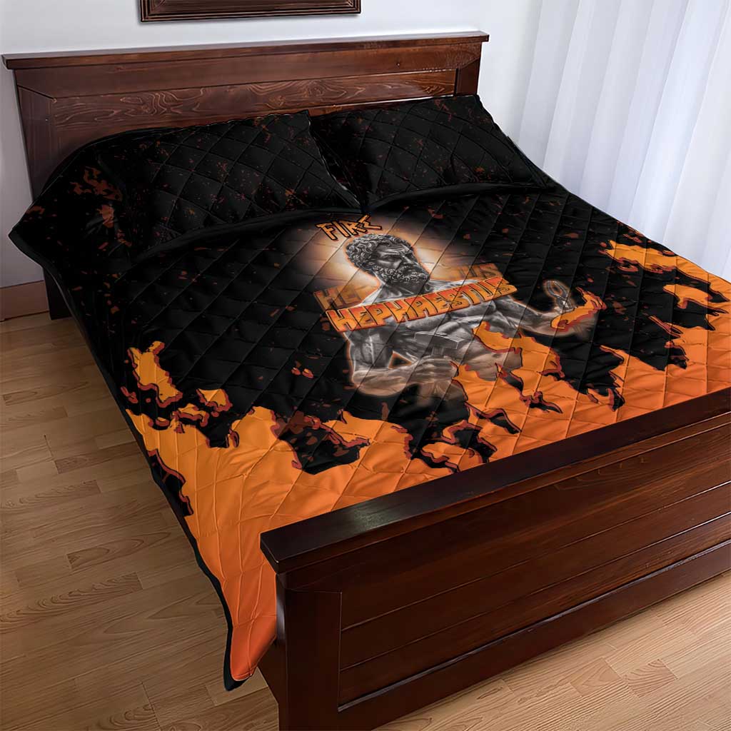 Ancient Greek Hephaestus Quilt Bed Set God Of Fire - Wonder Print Shop