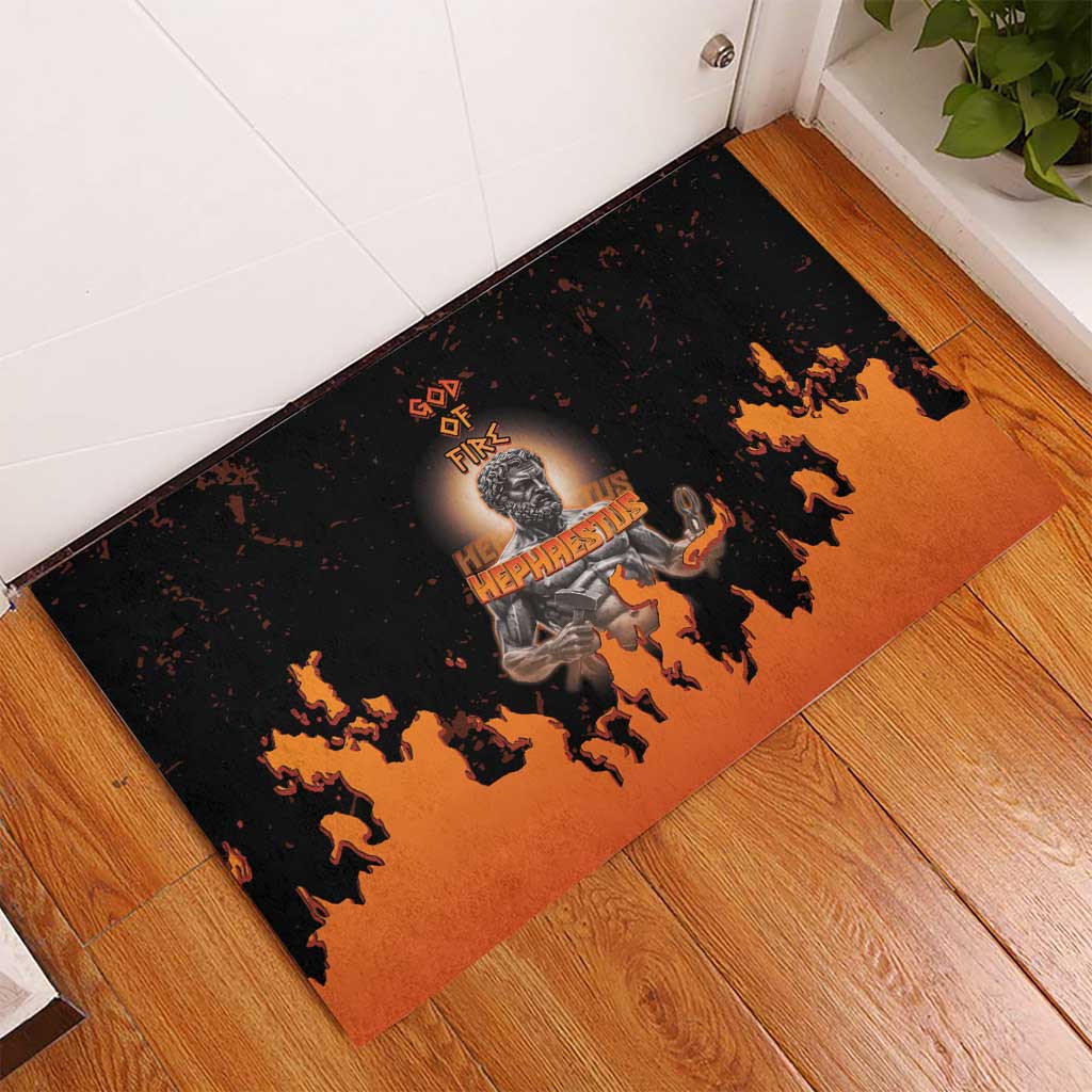 Ancient Greek Hephaestus Rubber Doormat God Of Fire - Wonder Print Shop