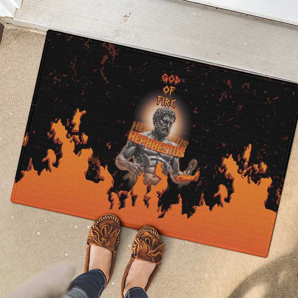 Ancient Greek Hephaestus Rubber Doormat God Of Fire - Wonder Print Shop