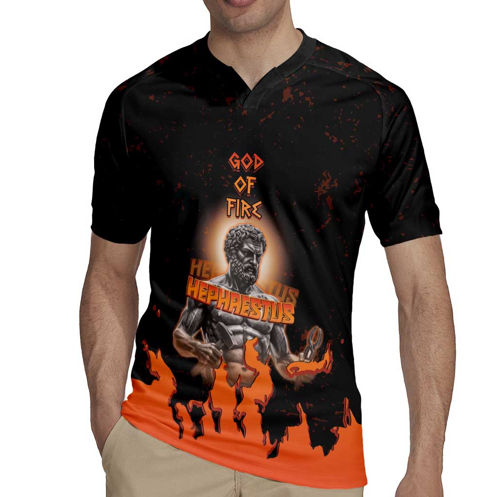 Ancient Greek Hephaestus Rugby Jersey God Of Fire - Wonder Print Shop