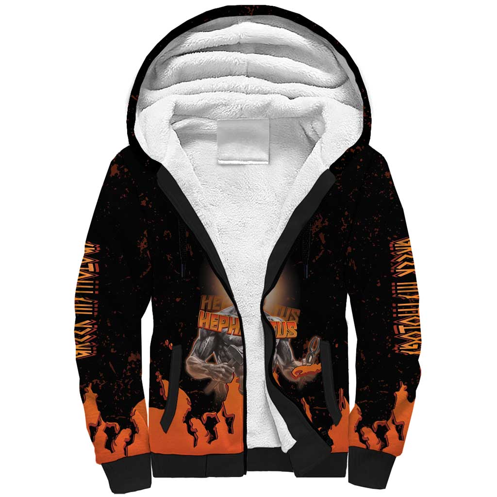 Ancient Greek Hephaestus Sherpa Hoodie God Of Fire - Wonder Print Shop