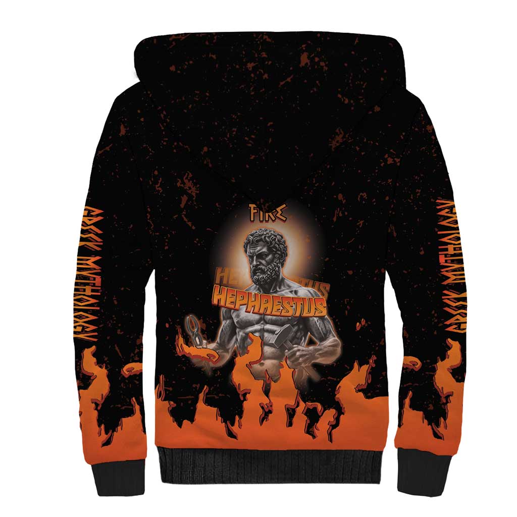 Ancient Greek Hephaestus Sherpa Hoodie God Of Fire - Wonder Print Shop