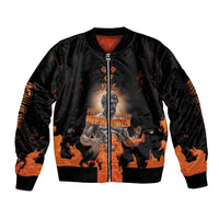 Ancient Greek Hephaestus Sleeve Zip Bomber Jacket God Of Fire - Wonder Print Shop