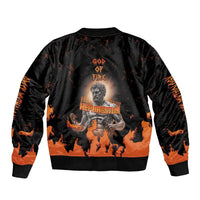 Ancient Greek Hephaestus Sleeve Zip Bomber Jacket God Of Fire - Wonder Print Shop