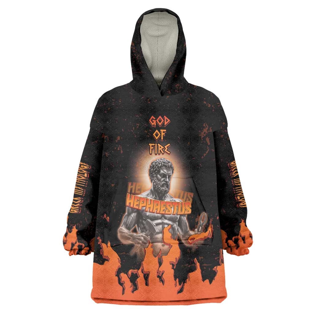 Ancient Greek Hephaestus Wearable Blanket Hoodie God Of Fire - Wonder Print Shop