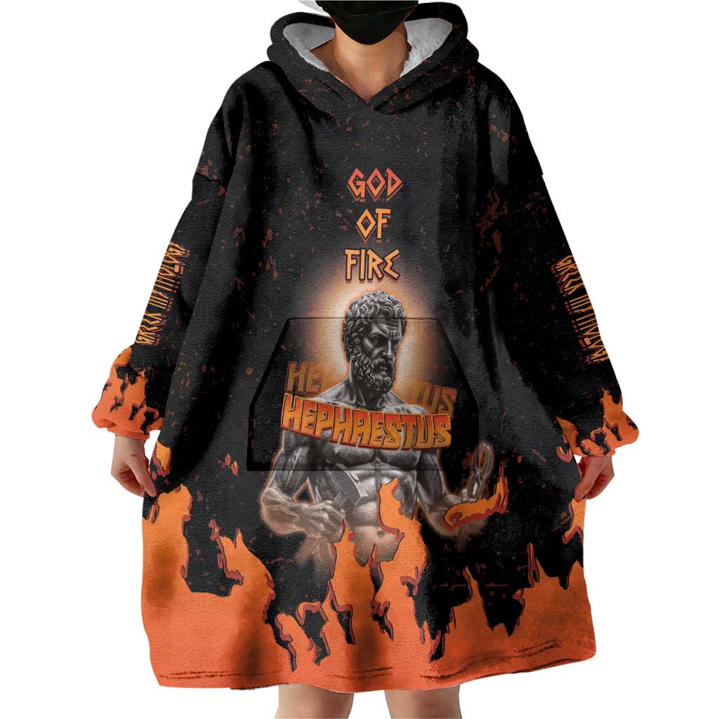Ancient Greek Hephaestus Wearable Blanket Hoodie God Of Fire - Wonder Print Shop