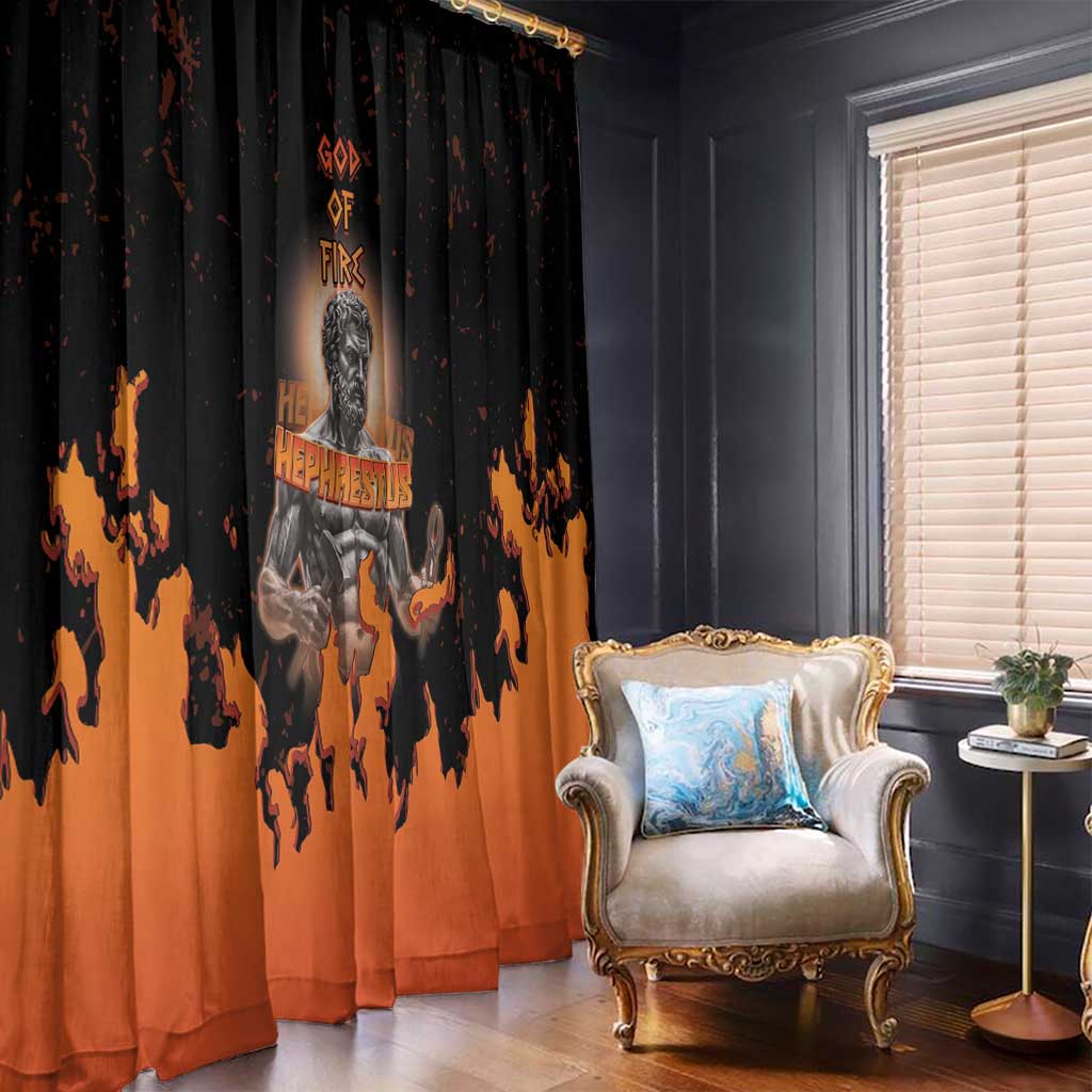 Ancient Greek Hephaestus Window Curtain God Of Fire - Wonder Print Shop